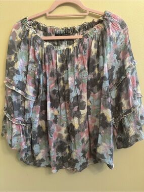Zac & Rachel Multicolor Pastel Floral Blouse Size Mediu,